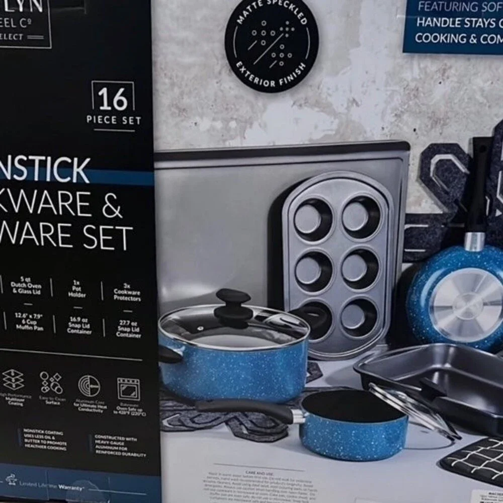 New Venus Brooklyn  16 piece NONSTICK  COOKWARE & BAKEWARE SET